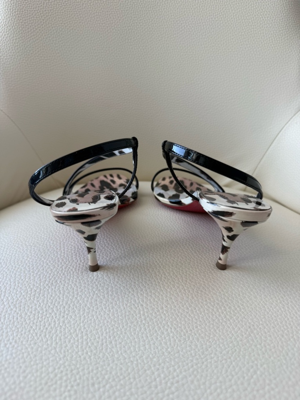 Christian Louboutin Rosalie 55 sandal leopard Gigi Print Kitten Heels 38 - NEW - Picture 2 of 8
